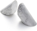 Fox Run 100% Natural Polished Marble Bookends, White, Set of 2, Angled