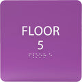 ADA CENTRAL SIGNS - 6" X6" Floor 5 Sign - ADA Compliant Tactile Graphics Grade 2 Braille Text Acrylic Wall Signs - Directional Assistance, Floor Number Safety Sign for Office, school Hospital, Apartment