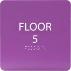 ADA CENTRAL SIGNS - 6" X6" Floor 5 Sign - ADA Compliant Tactile Graphics Grade 2 Braille Text Acrylic Wall Signs - Directional Assistance, Floor Number Safety Sign for Office, school Hospital, Apartment