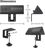 Nightstand Edge Mount Power Strip with USB-C Ports Tabletop Surge Protector Desk Clamp Power Sockets with 3 AC Outlets &4 Fast Charging USB Ports for Home Office Hotel and Dormitory