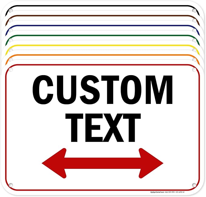 Custom Arrow,Custom Directional Sign, Two Way Arrow,12x18 Inches, 55 mil thick HDPE (high density polyethylene) Made in USA by My Sign Center