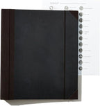 Savor | The Folio™ Document Organizer 2025 Edition | Premium Life Binder Acid-Free Custom Dyed Cloth-Bound Accordion Organizer w/ 10 Expandable Pockets | File Folders for Home Organization (Black)