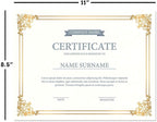 Empire Gold & White Parchment Certificate Papers - Pack of 100, Not FOIL, Laser & Inkjet Printer Compatible, For Office, Business Awards, Graduation, School Diplomas, 8-1/2" x 11" on 60 lb.Text Stock