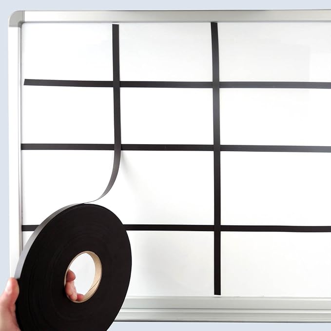 StoreSMART® - Magnetic Lines and Board Dividers - 1/2-inch x 200-feet (.0127 Meters x 60.96 Meters) - for Magnetic WHITEBOARDS ONLY- Does not Work on Plain whiteboards or glassboards - ML1/2-200