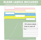 File Folder, RAZCC 150 Pack Colored File Folders, 1/3 Cut Tab File Folder Letter Size, Filing Folders with Tabs for Office School Business Use, Assorted 10 Colors