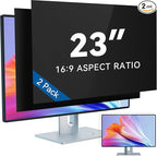 IPROKKO [2-Pack] 23 Inch Computer Privacy Screen Filter for 16:9 Widescreen Monitor, Removable 23in Anti Blue Light Glare Privacy Shield, Anti Spy Security Protector for Hp Dell Asus Acer Samsung