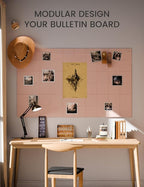Fluxynara Large Felt Bulletin Board 36" x 24"Cork Board Alternative-6 Pack with 40 Safe Removable Adhesive Tabs, Cork Boards for Walls Cork Board for Home Office Classroom Pin Board-Coral