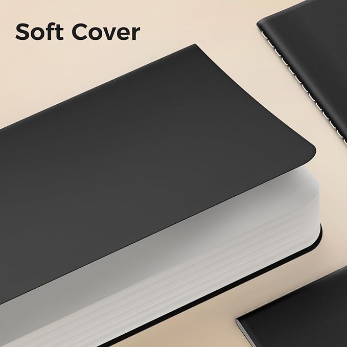 XYark Blank Pocket Notebooks, 20 Pack Small Notebook Bulk, 3.5x5.5 inch, A6 Size Thick 80GSM Unlined Paper, Black Cover Mini Journal for Men, Women, Journaling & Business Notes