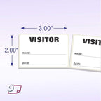 NextDayLabels - 3 x 2 Visitor Labels Pass, ID Labels and Safety Identification Badge Stickers 500 Per Roll (White)