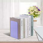 MSDADA Bookends, Book Ends for Book Shelves, Bookends for Office, Book Ends for Heavy Books, Metal Bookend Supports, Modern Minimalist Style Bookends, Purple(4 Pairs)