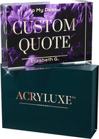 Custom Acrylic Sign Personalized, Custom Desk Name Plate, 18 Styles, (5"x7"), With Gift Box, USA Made by Acryluxe. (Blossom)