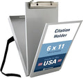 Saunders Dual Layer Police Storage Clipboard, Silver Metal Clipboard with Storage, Ticket Size Paper Organizer with Steel Clip and Locking Latch, Police Equipment Form Holder for EMS - Made in USA