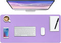 Boutilon Leather Desk Pad Protector,Non-Slip Mouse Pad,Laptop Desk Pad,Office Mouse Mat,Waterproof Leather Desk Blotter,Desk Writing Pad for Office and Home (XXL-Purple,47.2"x 17")