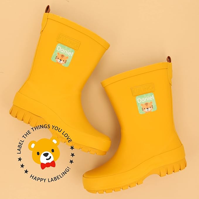 Large Name Labels for Kids (33) - Custom Stickers for Daycare and School Supplies - Durable, Waterproof Stickers for Water Bottles, Lunch Boxes, and More with Unique Designs - Exotic Animals