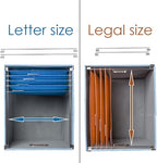 PRANDOM File Organizer Box - Set of 4 Collapsible Decorative Linen Filing Storage Hanging File Folders with Lids Office Cabinet Letter/Legal Size Blue 17.1x14x11.1 inch