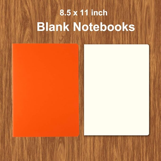 XYark Large Colorful Blank Notebook Journals Bulk with Thick Unlined Paper, 8.5x11 inch, 60 Pages, Journal Set for Travelers Students Office, Sketchbook Composition Diary Subject Notebooks, 12 Pack