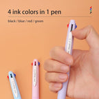 Lekreo Multi-color Ballpoint Pens, 4-in-1 Colored Pens 0.7 Medium Fine Point,Ballpoint Gift Pens for Planner Journaling,Assorted Ink, 6-Count