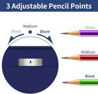 AFMAT Electric Pencil Sharpener Heavy Duty, Colored Pencil Sharpners for 6-8mm Pencils, Fast Sharpen in 3-5s, 3 Sharpness Setting, 10,000+ Sharpenings for Classroom, School, Home, Blue PS107