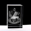 XINDAM 3D Piano Paperweight Laser Etched in Crystal Glass Cube for Graduation Christmas Birthday Valentine's Day