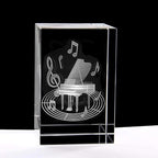 XINDAM 3D Piano Paperweight Laser Etched in Crystal Glass Cube for Graduation Christmas Birthday Valentine's Day