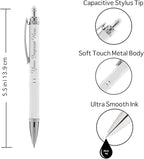 ExpressDesigns™ - Personalized Pens Gift Set - 2 Pack of Soft Touch Metal Pens w/gift box - Luxury Ballpoint Pen Custom Engraved with Name or Message (White)
