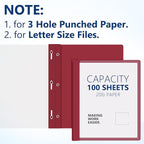 Feifeiya 48 Pack Plastic Report Covers with 3 Prongs Presentation Folders Bulk, 100 Sheet Capacity, Clear Front Report Covers for Presentation Document Paper School Office Supplies (Dark Colors)