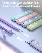 Four Candies 0.5/0.7mm 2B Lead Refills in Case, Pack of 720 PCS Black Break Resistant Mechanical Pencil Refills, 12 Tubes (6 of Each Size), 60 Pieces per Tube