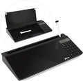 Varhomax Glass Desk Whiteboard Gray with Calculator, Desktop Organizer Dry Erase White Board with Storage, to Do List Memo Notepad for Home Office and School Supplies