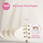 Spiral Notebook-5.75" x 8.125" College Ruled Journal with Inner Pockets and 160 Pages,PU Leather Cover Business Journal, Twin-Wire Binding Notebook Perfect for Office & Home School Supplies Rose Red