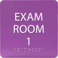 ADA CENTRAL SIGNS - 6" X6" Exam Room 1 Sign - ADA Compliant Tactile Graphics Grade 2 Braille Text Acrylic Wall Signs - Educational Institution Directional Assistance Test Center Door Sign for Schools