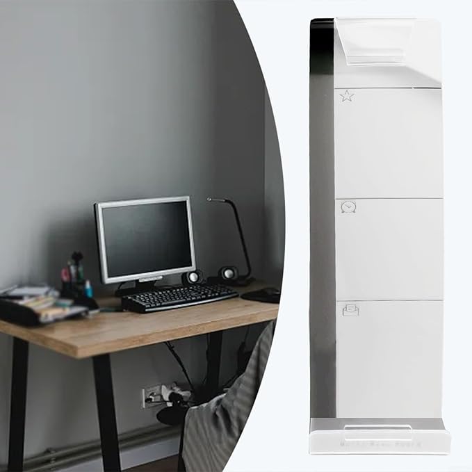 Acrylic Monitor Memo Board for Sticky Notes, Transparent Message Holder with Self-Adhesive Design, Space-Saving Desktop Organizer for Office, School, Home –(Right)
