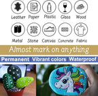 Overseas Paint Marker Pens - 8 Colors Oil Based Permanent Markers, Waterproof, Quick Dry, Medium Tip, Assorted Color Paint Pen for Metal, Wood, Fabric, Plastic, Rock Painting, Canvas, Glass, Art Craft