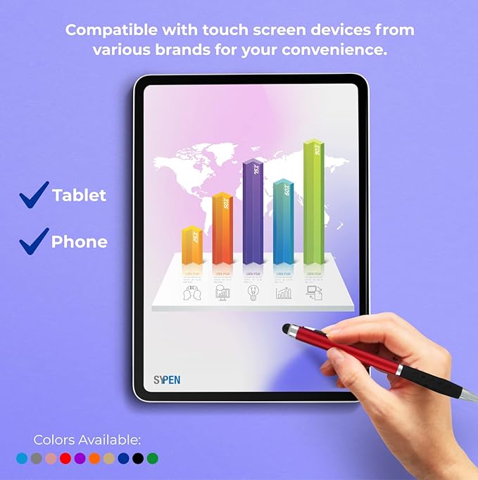 SyPen Personalized Pens With your Custom Logo or Text-300 Pack Bulk-for Businesses, Parties, and Events, 2 in 1 Ballpoint Pen & Stylus for Touchscreen Devices, Orange Barrel, Black Ink