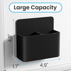 First-zgel 3 Pack Magnetic Dry Erase Marker Holder, Wall Pen Holder for Whiteboard, Magnet School Locker Organizer Accessories, Self Adhesive Pencil Cup, Pen Caddy, Classroom Organization (Black)