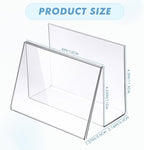 Vicenpal 20 Pcs Clear Acrylic Postcard Holder Business Card Holder Greeting Card Display Clear Business Card Stand Rack for Index Card Organizer Desk Table Home Office School, 6 x 4.25 x 4.5 Inch
