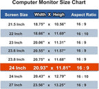 Pozlle 24 Inch Computer Privacy Screen Shield [2 Pack] for 16:9 Widescreen Desktop Monitor - Anti-Glare Blue Light Privacy Filter and Anti Spy Privacy Screen Protector Film