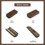 MIVLXLX Leather Triple Pen Case Pencil Pouch Holder for Three Fountain Ballpoint Rollerball Pens and Pencils Gift Choice for Man/Woman/Office (gray)