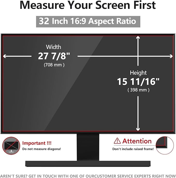 Pozlle 32 Inch Computer Privacy Screen Shield [2 Pack] for 16:9 Widescreen Desktop Monitor - Anti-Glare Blue Light Privacy Filter and Anti Spy Privacy Screen Protector Film