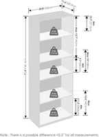 Furinno GEHRY DVD Shelf, 5-Tier CD Rack, Media Shelf with Adjustable Shelves, DVD Storage Cabinets for CD Blueray Game Disc, Easy Assembly, for Living Room, Home Office, White