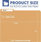 File Folder, PANDRI 120 Pack Colored File Folder, 1/3 Cut Tab, Letter Size, Assorted 6 Dark Colors Filing Folder for Office School Business