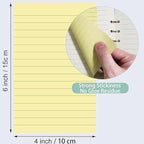 24 Pack Lined Sticky Notes 4X6 in Self Sticky Note Pads Colorful Post Stickies for Office, Home, School, Meeting, 50 Sheets/pad, Yellow