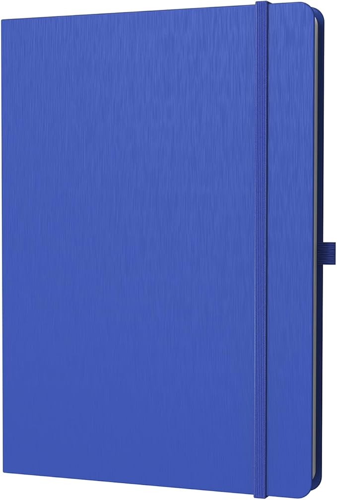 ONAVIA A4 Lined Journal Notebook, 8mm Ruled Notepad, Journaling for Writing, Work, School, Travel and Note Taking, Hardcover 160 Pages (80 Sheets) 8.27 x 11.6 inches (Blue)