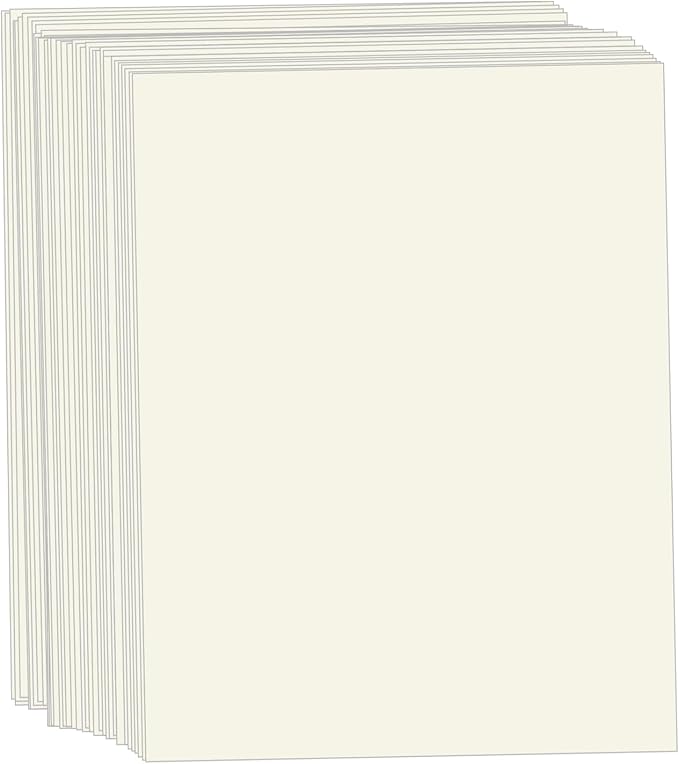 100 Sheets Cream Cardstock 8.5 x 11, Creebe 65lb Ivory Card Stock Off White Printer Paper for DIY Cards, Office Printing, Wedding