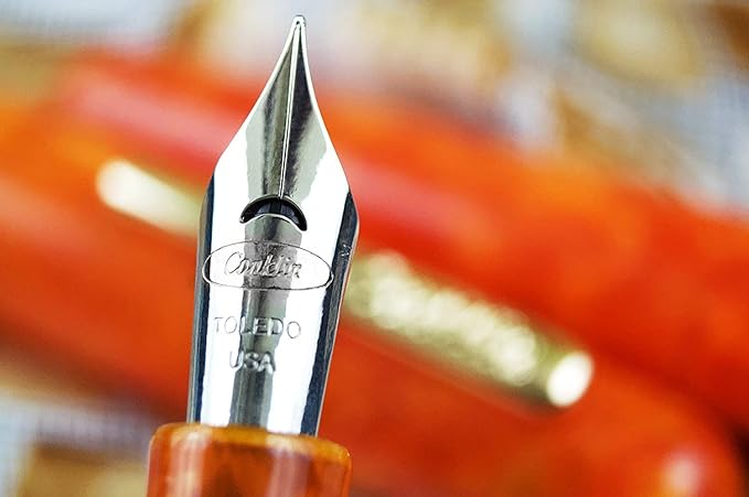 Conklin All American Fountain Pen in Sunburst Orange – Broad Nib, Vibrant Design & Superior Craftsmanship – Ideal Gift for Professionals & Pen Enthusiasts
