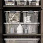 Superio Storage Bins with Lids, Clear Plastic Containers for Organizing, Stackable Totes, BPA Free, Odor Free, Organizer Boxes for Home, and Dorm (2 Pack, 22.75 Qt)