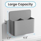 First-zgel 3 Pack Magnetic Pen Holder for Refrigerator, Adjustable Dry Erase Marker Holder for Whiteboard, Locker Pen Holder Magnetic, Adhesive Pencil Cup, Home Office School (Gray)