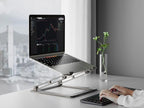 VIGLT Laptop Stand for Desk - Adjustable Laptop Holder, Portable Laptop Riser with Multi-Angle Height Adjustable Computer Stand for MacBook Air/Pro and More Notebooks 10-17.3" - Grey
