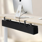 MAXECHO Under Desk Cable Management Tray 36" - Clamp on Wire and Cable Organizer for Storage and to Hide Cords - Ideal for Home Office - Premium Black Fabric Design