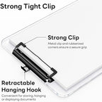 Zoenley A4 Plastic Clipboard Set of 12, Clear 12.5 x 9 Letter Size for Classroom, Students, Teacher, Nurse, A4 Transparent 8.5 x 11 Clip Board with Low Profile Black Clip, Office & School Supplies