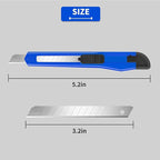 DIYSLEF Knife 16-Pack Box Cutter Retractable, Box Knife Perfect for Home, Office Use, Small 9mm Snap-off Blades Utility Knife for Cardboard, Cartons, Disposable Box Cutters Bulk for Work